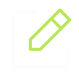 A green pencil icon over a white outlined square on a light gray background, symbolizing edit or compose—perfect for representing tasks or updates managed by a digital marketing agency.
